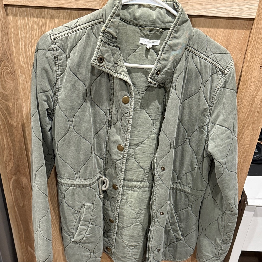 Maurices Sage Green Quilted Utility Jacket
